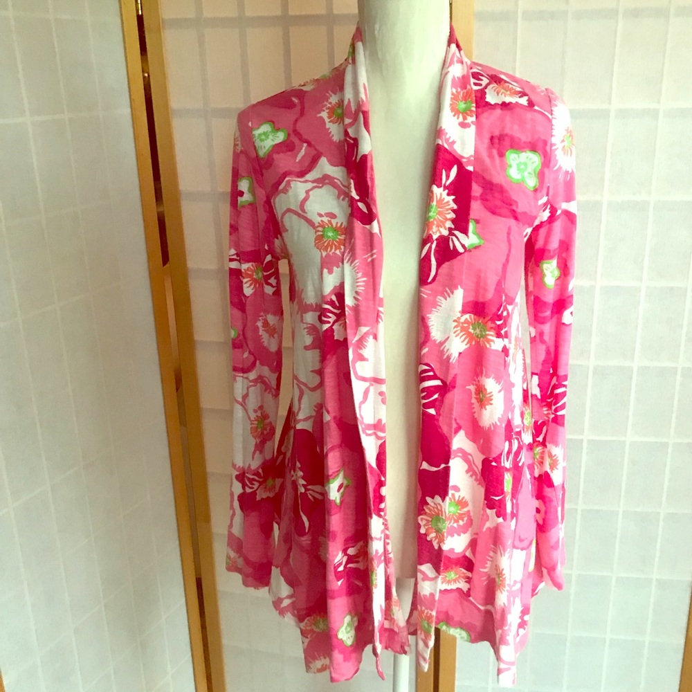 LILLY PULITZER Floral Open Cardigan/ Top NWOT